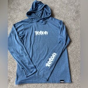 Teton Gravity Research TGR Boys Kids Blue Long Sleeve Logo Hoodie Shirt Sz M